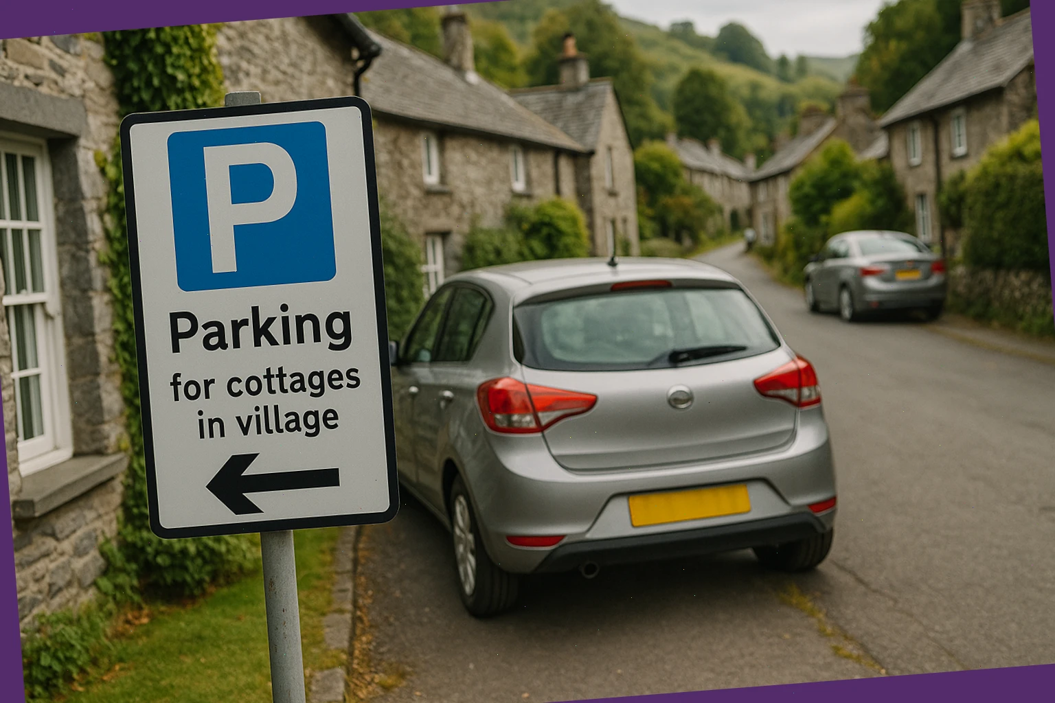 Parking notes for village lanes and bays near cottages
